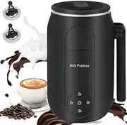 [VpiuV] Milk Frother Electric – Upgraded Milk Frother 4 in 1 Quick Foaming, 350ML Hot Chocolate Machine with Multiple Modes, Quiet Operation for Coffee, Cappuccino, Black