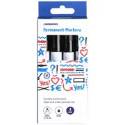 J.Burrows Metal Permanent Markers Chisel Black 4 Pack