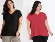 Autograph Top PLUS Size 24 & 26 Tunic Shirt Textured Short Extended Sleeve NEW