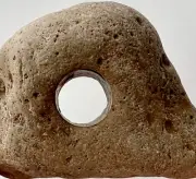 Natural Holey Beach Rock Large 1/2" hole Hag Fairy Stone Adder Mystical Magic US