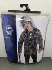 Adult Dark Side ZOMBIE 3D GUTS Costume SHIRT NEW Up To Size 42 Gore Dead 3-D