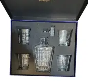 Maketh The Man Art Deco Whiskey Decanter & 4 Glasses Set In Elegant Gift Box
