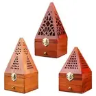 Wooden incense burner, wooden incense burner, pyramid oven, ornament, cone,