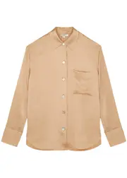 Vince Silk-satin Shirt - Camel - XL (UK16 / XL) XL (UK16 / XL)