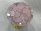 Rose Quartz Agate Side Table – Luxury Round Corner Sofa Table with Gold Legs