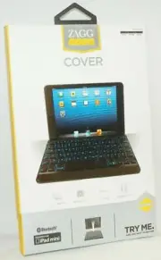 Zagg Keys iPad 1 Mini BLACK Full Keys Bluetooth 7" Keyboard Case Stand Cover yo