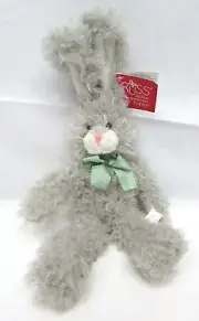 Russ Berrie 14" Gray Fluffy Rabbit Bunny Long Ears Plush Stuffed Animal #31931