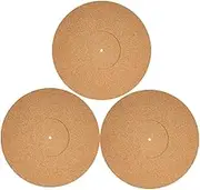 Vinyl Record Player Slip Mat 3pcs Cork Turntable Pads Recessed Mat for Record Player Vintage Design