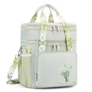 Insulated Lunch Bag for Women/Men, Dual Compartment Waterproof Reusable Large...