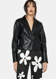 On The Rise Vegan Leather Blazer