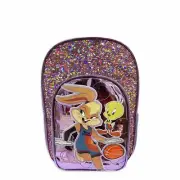 Space Jam Lola Bunny Looney Tunes Squad Backpack, 17" Sequined School Bag