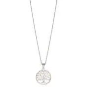 Sterling Silver Tree Of Life Pendant Womens Necklace, 18"