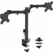 Full Motion Dual Monitor Desk Mount Clamp Stand VESA, Double Center Arm Joint...