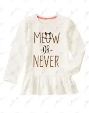 NWT GYMBOREE RIGHT MEOW MEOW OR NEVER TEE TOP SZ 4