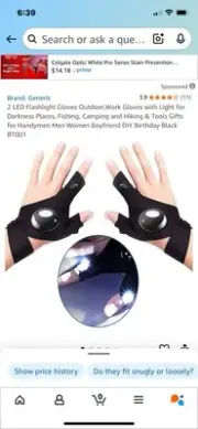Fingerless LED Flashlight Gloves – Hands-Free Lighting 2 packs