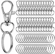 60PCS Keychain Making Kit, Including 30PCS Keychains Clips Hooks and 30PCS Key Chain Rings, Lobster Claw Clasps with Keychains Rings Accessories for Jewelry Making