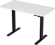 Artiss Electric Laptop Standing Desk Height Adjustable Sit Stand Desks 120cm X 60cm Desktop Table for Office Study Computer Workstation Home Use (White Top + Black Frame) Whole Piece Monitor Riser
