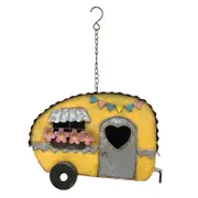Willow & Silk Caravan Hanging Birdhouse Feeder Garden/Home Decor 30x15x24cm