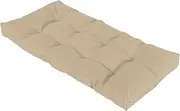 Bench Cushion Outdoor Waterproof 100/120/140/150/cm Swing Piano Seat Cushion for Indoor Furniture with Non-Slip Bottom, Bench Pad Cushion for Bay Window/Sofa/Patio(Khaki,100x45x8cm Thick)