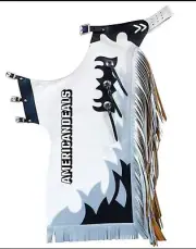 Western White Top Grain Leather Softy 100 % Leather Chaps with Filigree:BLKGrey