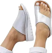 [CLSQLXYJZC] Women Orthopedic Splint Sandal, Summer Soft Orthopedic Correction Leather Ring Toe Casual Bunion Slippers, for Foot Correction Outdoor Sandals for Woman