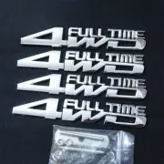 Silver 4WD FULL TIME Chrome Metal Front Grille + 3x Badge Sticker Decal Auto Car (for: Porsche)