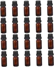 Garneck 20 Pack 10ml Essential Oil Bottles Glass Brown Dropper Bottles Essential Oil Container Cap for Mixing Aromatherapy Oils