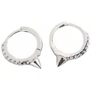 ANYCO Earrings Sterling Silver Single Short Spike Eternity Clicker For Women Girl Teen Perfect Fashion Stylish Accessories Jewelry Gifts