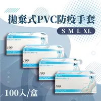 在飛比找PChome24h購物優惠-【御廚靈】L號-拋棄式PVC無粉手套 (100入/盒)