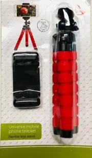 Tripod Stand Mount Flexible Mini Octopus Wraps For Gopro Camera Phone, Red.