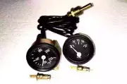 Willys MB Jeep Ford GPW CJ - Temperature & Fuel Gauge Black Bezel
