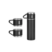 500ml Stainless Steel Thermo Bottle with Cup Coffee Thermos Stainless Steel Vacuum-Insulated Water Bottle-Black