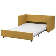 PÄRUP 2-seat sofa-bed, Vissle yellow-brown