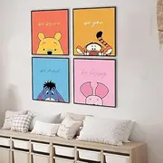 W.O.W.A Winnie The Pooh Nursery Wall Decor Set of 4- Posters and Room Decorations for Girls, Boys and Classrooms (8"x10", UNFRAMED)