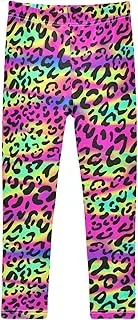 [Joisal] Chic Leopard Colorful Girls Pants Suitable for Gymnastics Pants for Girls, Flexible and Durable for All-Day Wear,