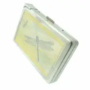 Dragonfly Whimsy Cigarette Case with Built in Lighter Metal Wallet