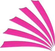 uxcell Arrows Vanes 4 Inch, 25 Pack Left Wing Arrow Feather Turkey Fletching Archery Accessories for DIY Target Shooting Hunting, Fuchsia
