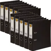Marbig Linen Lever Arch File PE A4 75mm (Black) [Box 10]