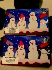 2023 STARBUCKS GIFT CARD SET OF TEO SNOWMEN NEW