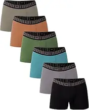 [AMERICAN HEAVEN] Men's Trunks | Ultra Soft Flex Micro Fiber 9" Leg Boxer Brief -Pack of 6