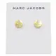 MARC JACOBS 品牌圓盤LOGO水鑽鑲嵌耳環.淡金