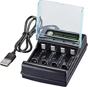 Battery Charger AA | 4-Slot USB AA Battery Charger Household Battery Chargers,Alkaline All-Purpose Battery Pack Charger for Home Company