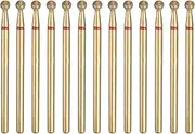 sourcing map 13pcs 200-230 Grits Diamond Grinding Bit 3mm Ball Head 2.35mm Shank 3mm Length Titanium Plated Stone Sanding Drill Bits Rotary Tool for Nails Grinding Polishing