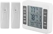 Wireless Digital Refrigerator Thermometer Audible Alarm Indoor Outdoor Thermometer with Sensor Freezer Thermometer Min/Max Temperature Record