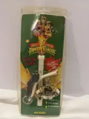 1995 Mighty Morphin White Power Ranger Clip On Clock W/ ID Band & Keychain NEW
