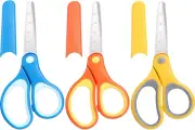 6 Inch Left/Right Handed Kids Scissors 8-12, Safety Blunt Tip Toddler Scissors S