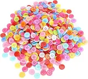 Grcfumo 1000Pcs 12mm Mixed Color Buttons, Plastic Sewing Manual Clothing Accessories, Colorful Decoration Crafts for Handicraft