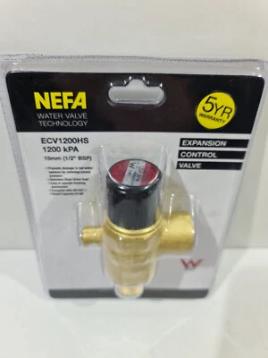 Nefa Expansion Control Valve 1200KPA ECV1200HS 15mm - For Hot Water Systems