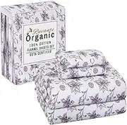 RUVANTI Organic Flannel Sheets Full Size - 100% Cotton Double Brushed Bed Sheet Set - Deep Pocket 16 Inches - All Seasons Breathable, Extra Soft, Warm & Cozy - 4 Pieces - Fir Affection