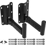 Speaker Wall Mounts,Adjustable PA Speaker Mount Bracket Holders,Speaker Stand Wall Fixed,Heavy Duty Wall Mount Speaker Brackets Support up to 110lb Swivel & Tilt,2 Packs Black